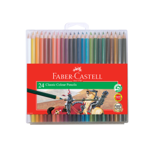 Faber Castell Classic Colour Pencils - Slim-Flexi Case - 24 Long