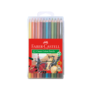 Faber Castell Classic Colour Pencils - Slim-Flexi Case - 12 Long