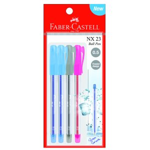 Faber Castell Ball Pen NX 23 0.5 - Pack of 4 - 2Blue/1Black/1Red