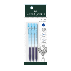 Faber Castell Gel Pen K-One 0.7 Blue Pack of 3