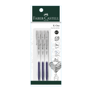 Faber Castell Gel Pen K-One 0.7 Black Pack of 3