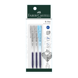 Faber Castell Gel Pen K-One 0.7 - 2 Black/1 Blue
