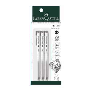 Faber Castell Gel Pen K-One 0.5 Black Pack of 3