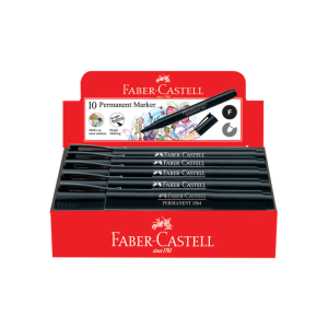 Faber Castell Slim Permanent Marker - Box of 10 - Black