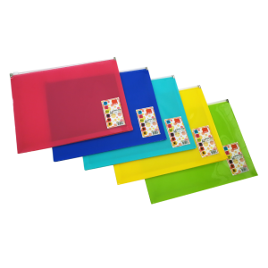 AKAR Fluorescent Colour Zipper Bag A4 Size