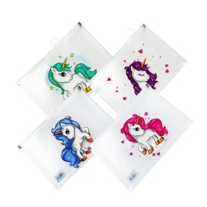 AKAR Fancy Transparent Zipper File Unicorn Series A5 Size