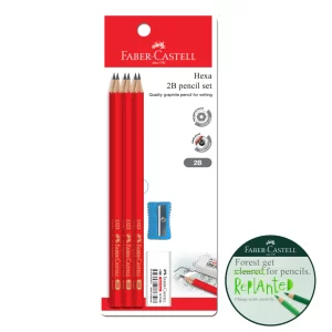 Faber Castell Hexa1323-2B Pencil-Pack of 6pcs