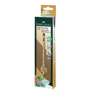 Faber Castell Tri-Grip 2B Gold Blackwood Pencil – Box of 12 pcs
